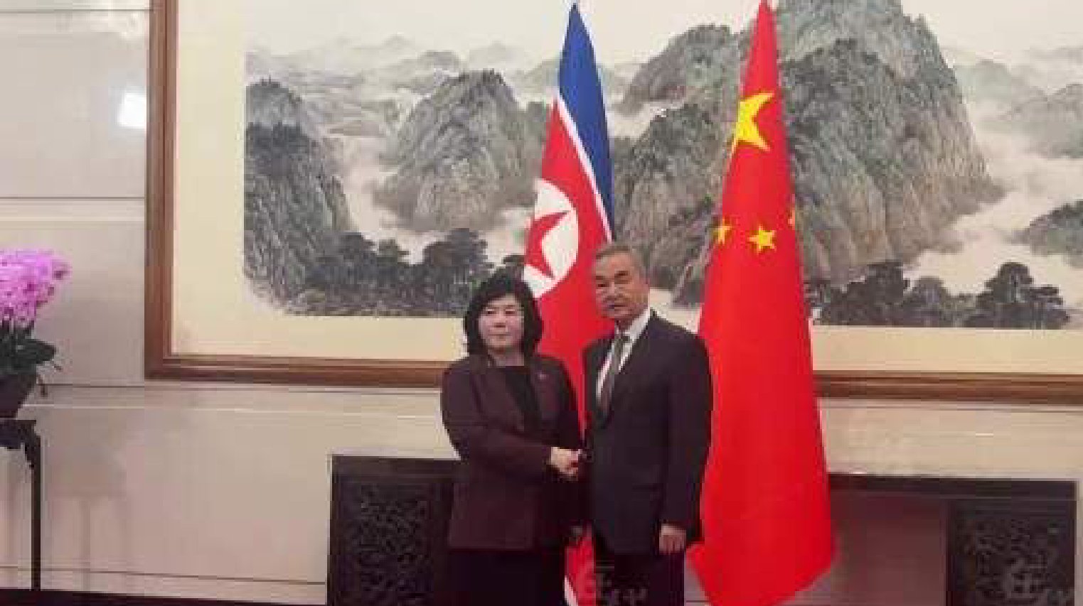 王毅在京会见朝鲜外相崔善姬