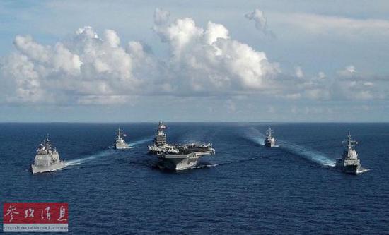 资料图片:美国海军航母战斗群。