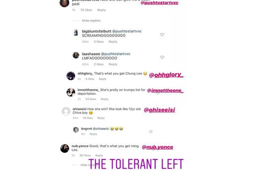 凯西·朱讽刺“宽容的左派”