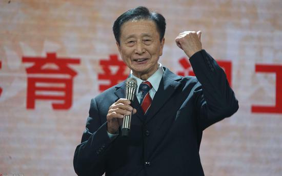 央视名嘴宋世雄在活动现场发言。图/Osports