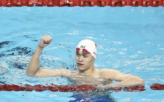 孙杨400自再胜拉普赛斯。图/Osports