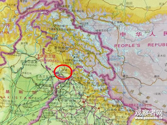 图中红圈处为查谟