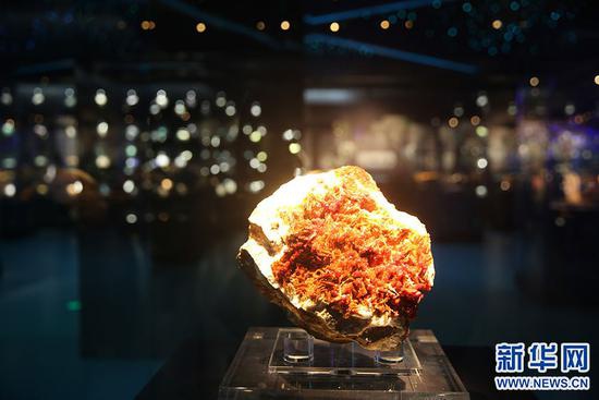 在内蒙古自然博物馆陈列的矿石标本新华网 徐梅摄