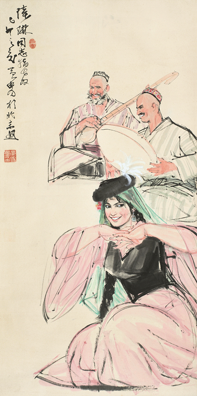 黄胄《于阗喜舞》