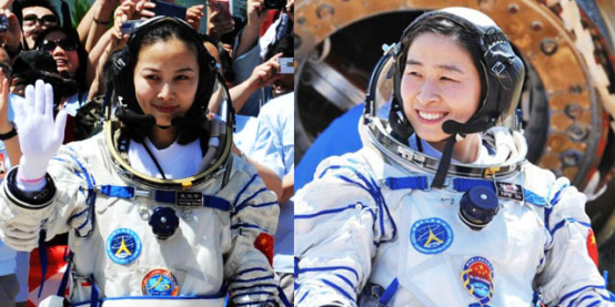 中国的两位美女航天员：王亚平（左）和刘洋（右）