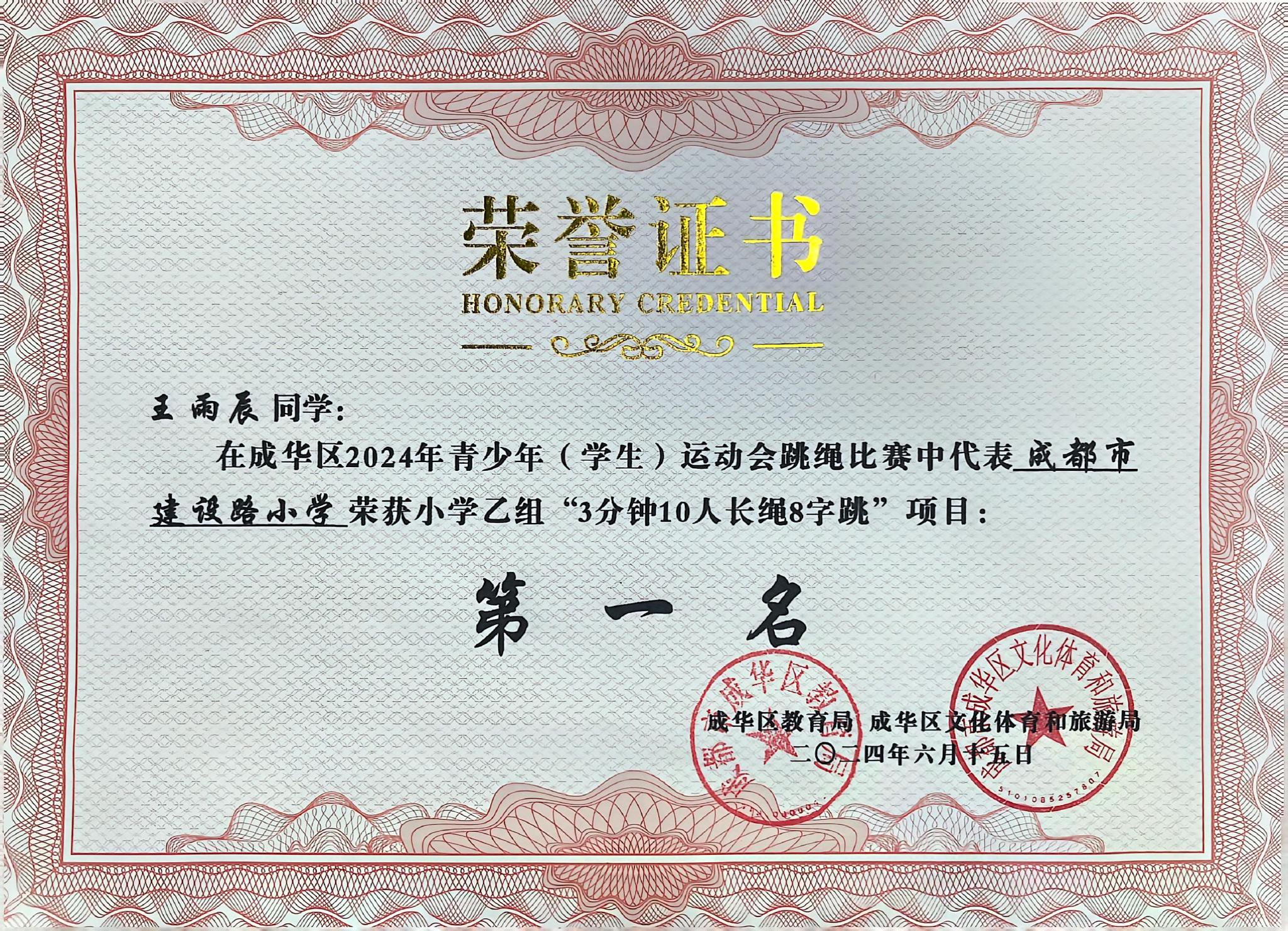 部分获奖证书