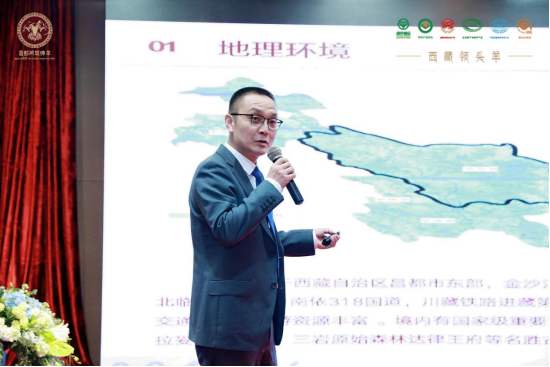 贡觉县县委常委,常务副县长李志介绍阿旺绵羊产业情况