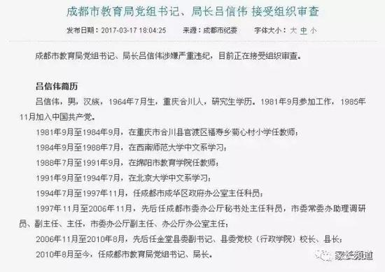 前任局长吕信伟履历