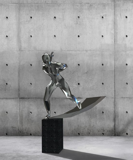 卢伟平、刘振昌、林国华 《冰·魂》80cm×48cm×80cm 雕塑 2021年