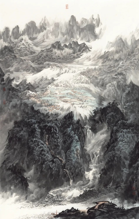 管苠棡 《巴山小渡》 108cm×69cm