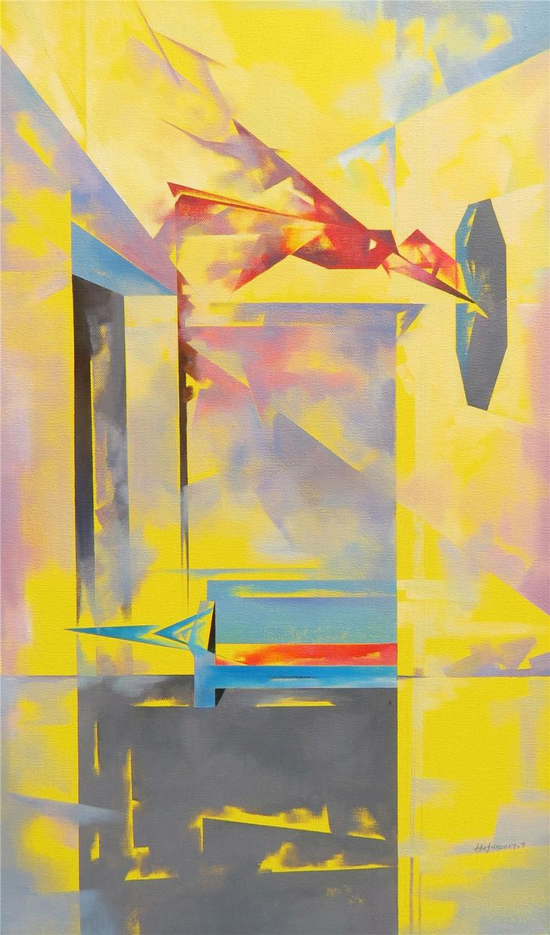 胡俊《安全出口no.1》 布面油画 100cm×60cm 2017