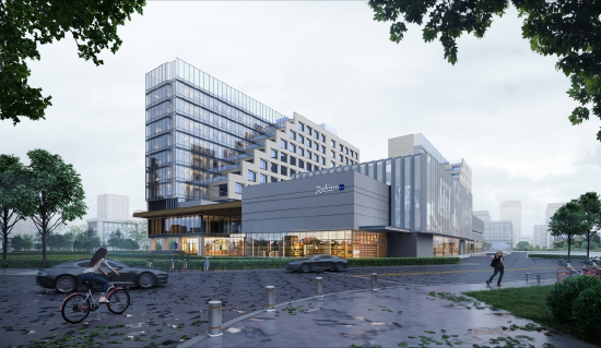 影视城配套酒店集群效果图（2023年开始动工，预计2024年完成主体建筑）