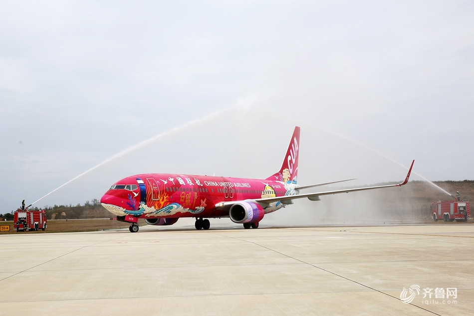 中国联航再推彩绘飞机 "日照号"起航