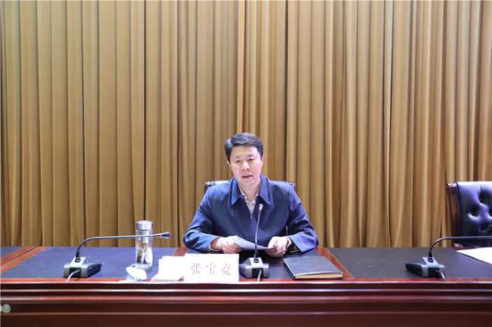 张宝亮讲话贾善银主持会议李黎明通报全市引黄灌区农业节水工程和重点