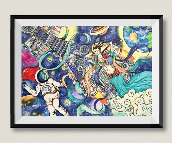 作者:刘郡婕(2021级)   作品名:《缘·阮》 国赛二等奖,省赛特等