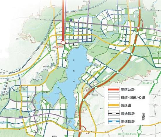 文昌湖区规划10处城市公园 预留高铁选线新增高速口