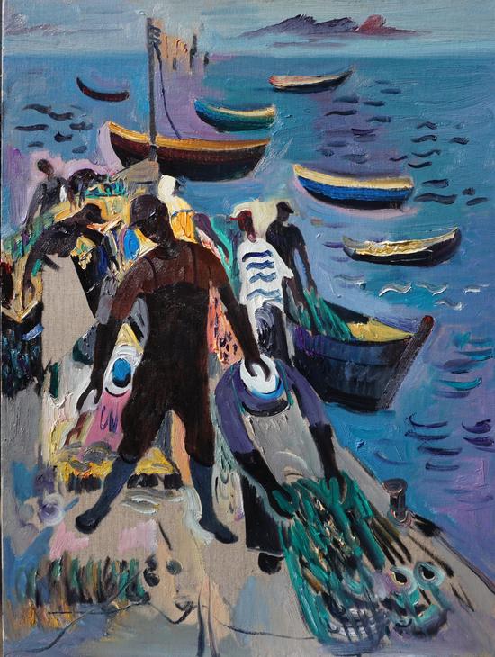 海岸视象汪明强海洋油画艺术展于山东美术馆开幕