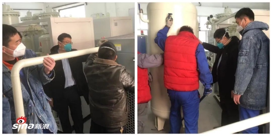 在赵勇副院长的指挥下,后保部工作人员安装新购制氧机