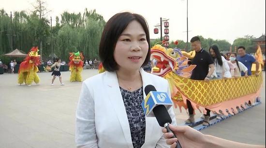 台儿庄古城旅游集团董事长王玉珏接受山东电视台采访第四届山东文化和