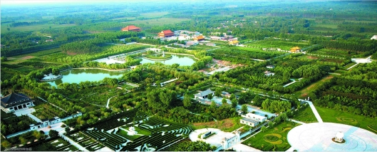 (菏泽市鄄城孙膑旅游城鸟瞰图。图片来源:菏泽市摄影家协会)