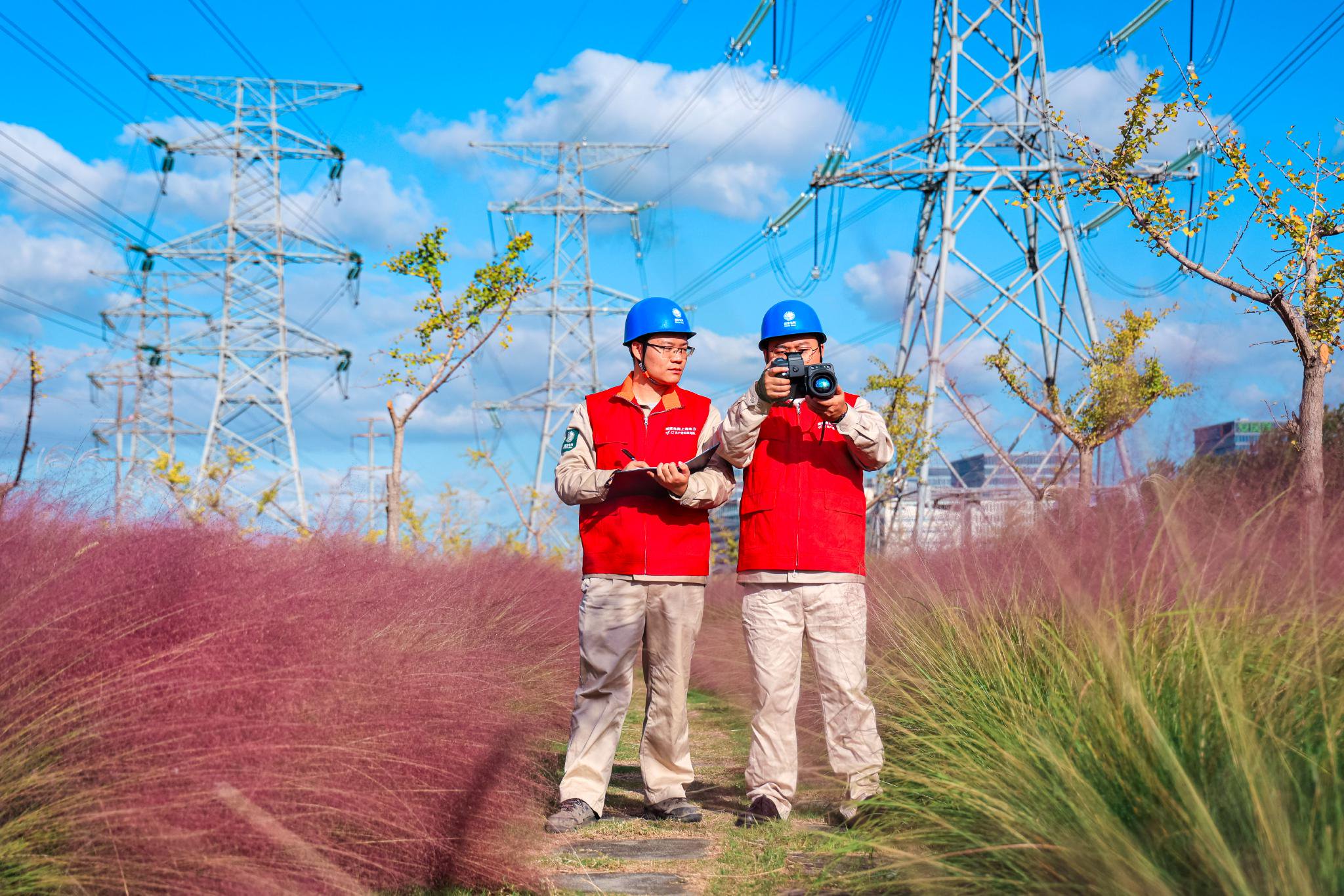 国网上海超高压公司输电运维人员对进博保电重要输电线路开展全面巡视
