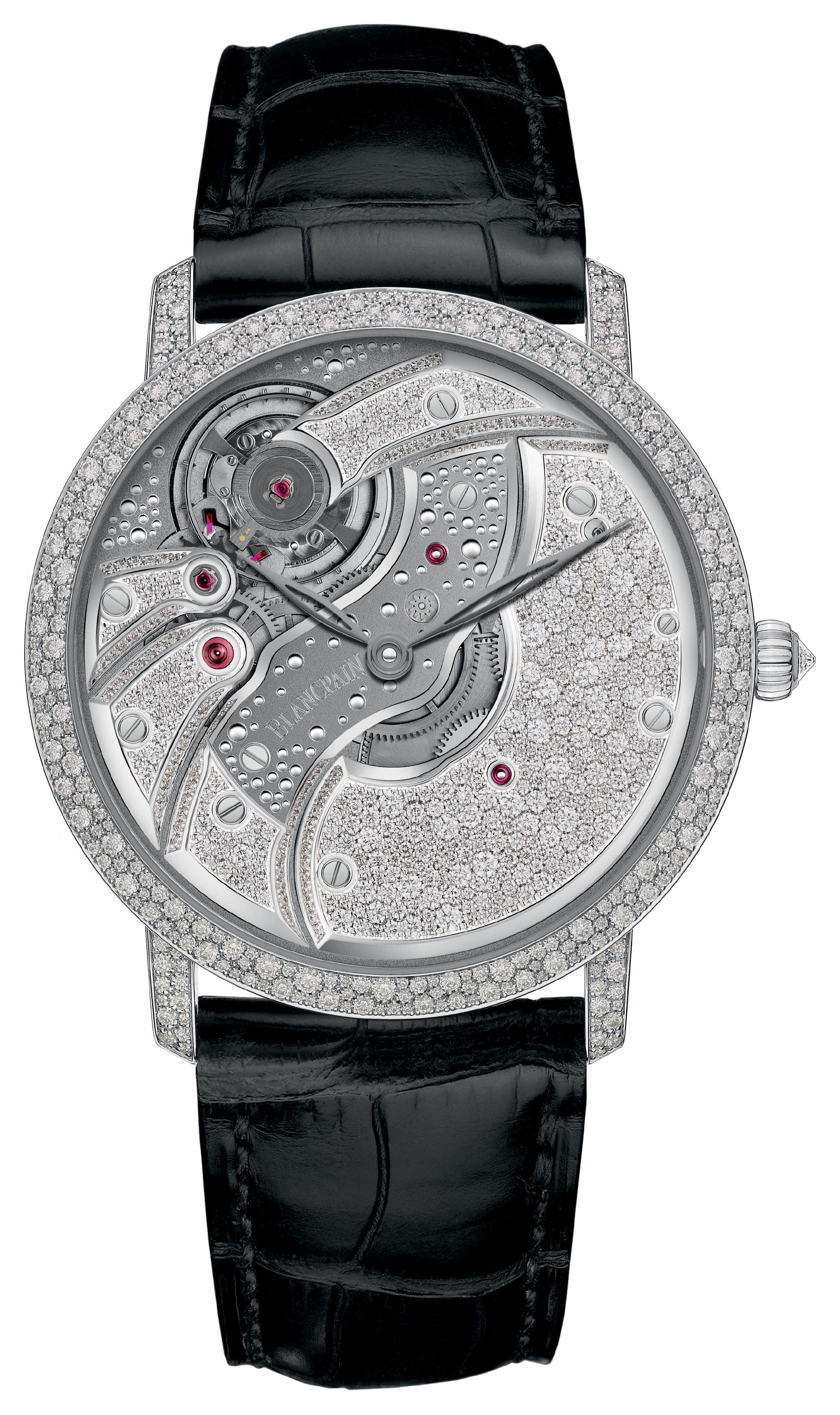 宝珀Villeret经典V系列反转机芯雪花镶钻腕表6616