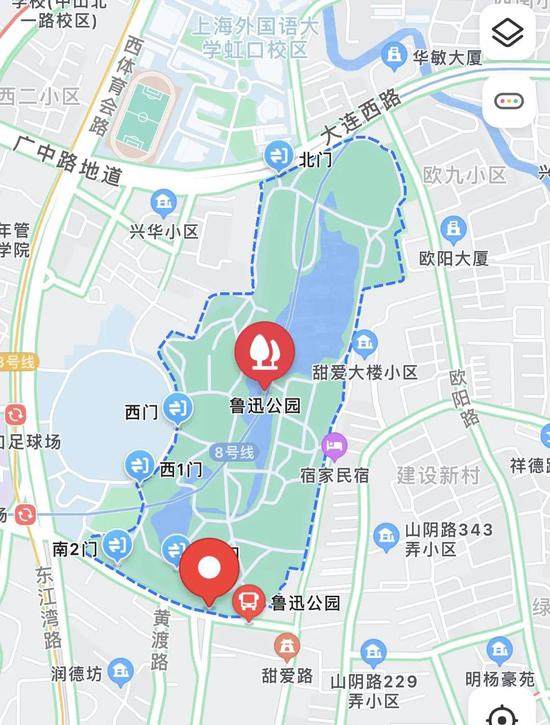 上海鲁迅公园地图图片