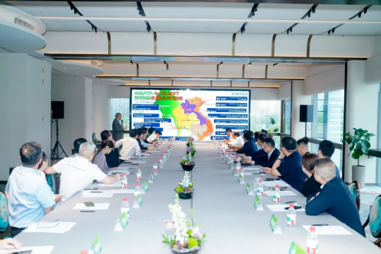 ▲泰中商务委员会驻中国代表、泰国安美德集团中国代表杨子洁介绍安美德工业园