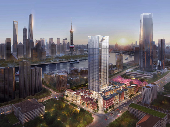 位于北外滩核心区的上海华贸中心建筑群