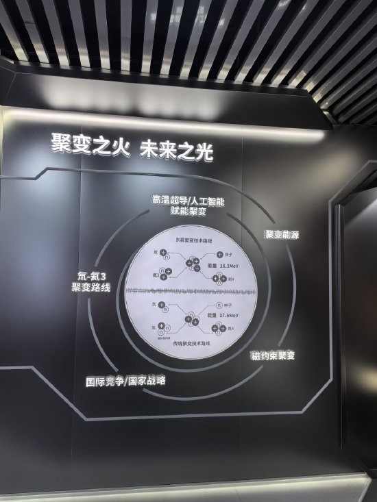 复旦大学聚变展厅里展示的技术路线。澎湃新闻记者 栾晓娜 摄