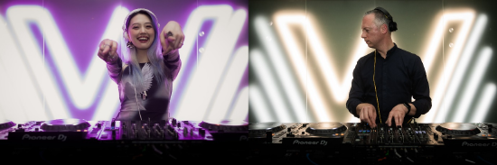 从左至右： DJ李怡霖 TEN 及DJ Simon Adams为上海外滩W酒店打造精彩音乐盛宴
