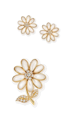 Daisy （Marguerite）胸针，1989年，黄K金、白K金、珍珠、钻石，Van Cleef & Arpels Collection