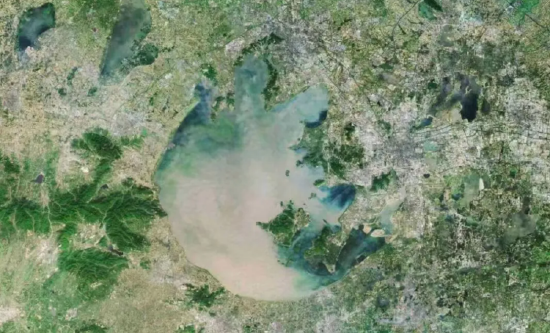 太湖流域俯瞰图。