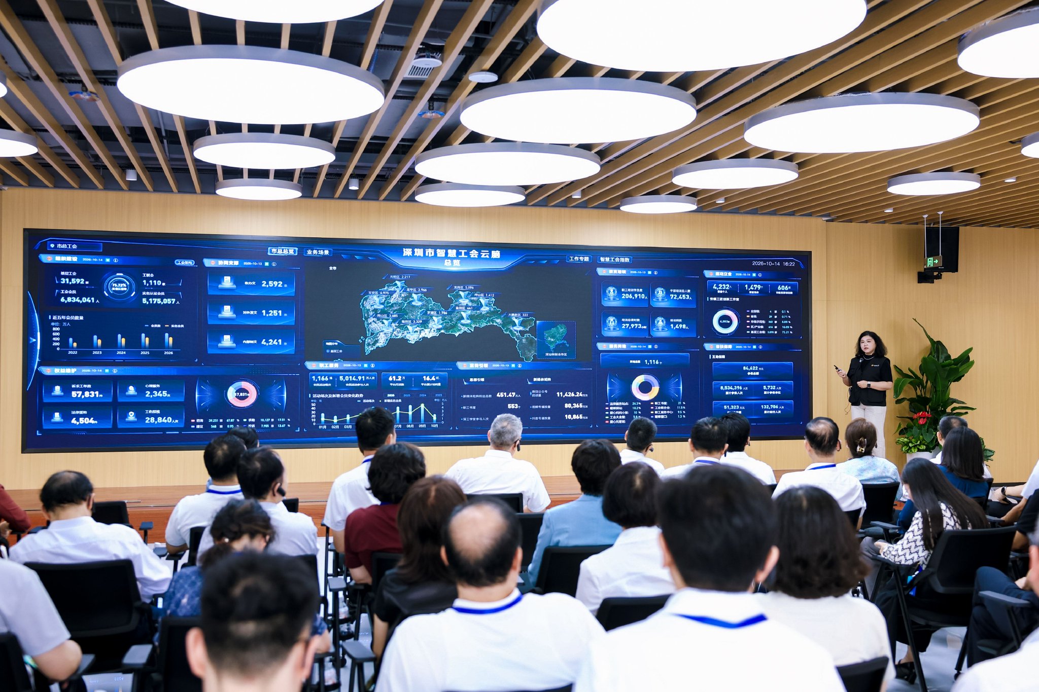 与会人员在深圳市新就业形态劳动者服务中心，开展专题交流