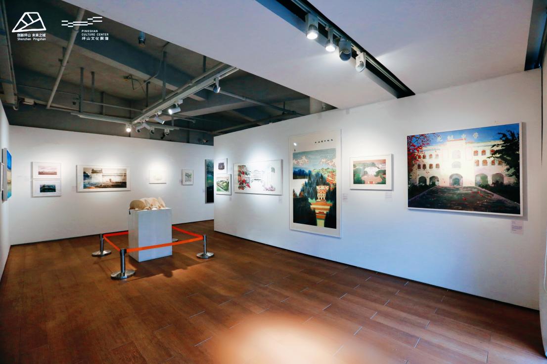 首届“图绘坪山”美术作品展览现场