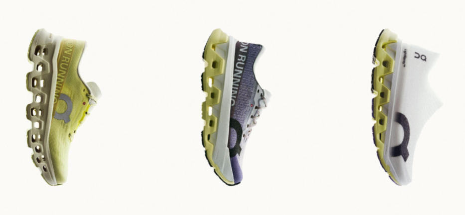 　　左起：Cloudmonster 3（3月5日发售）， Cloudmonster 3 Hyper（3月19日发售），LightSpray Cloudmonster 3 Hyper（4月16日发售）