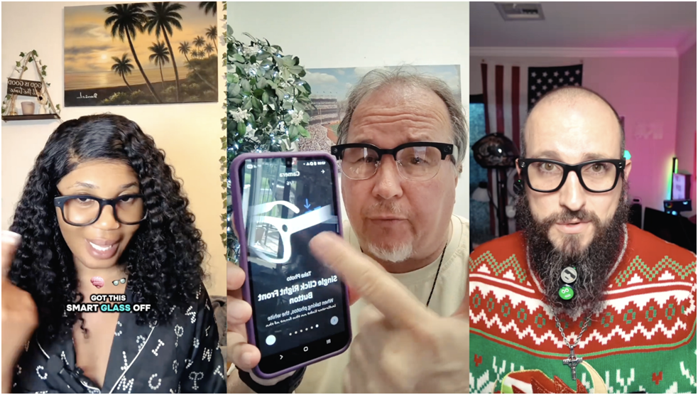 海外达人拍摄智能眼镜视频。