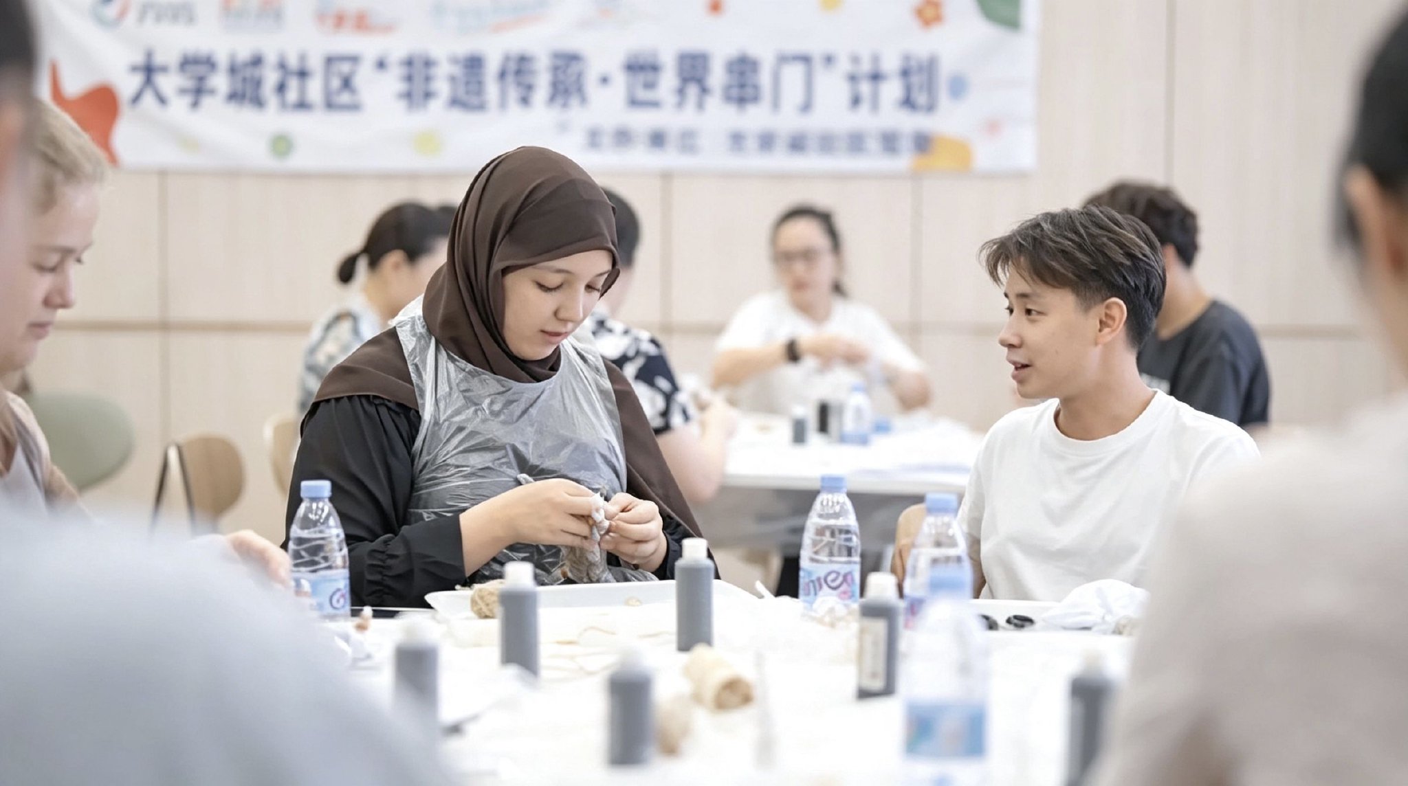 “世界串门”非遗扎染、掐丝珐琅体验及文化分享活动。