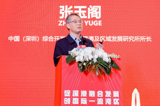 中国（深圳）综合开发研究院港澳及区域发展研究所所长张玉阁做学术报告。