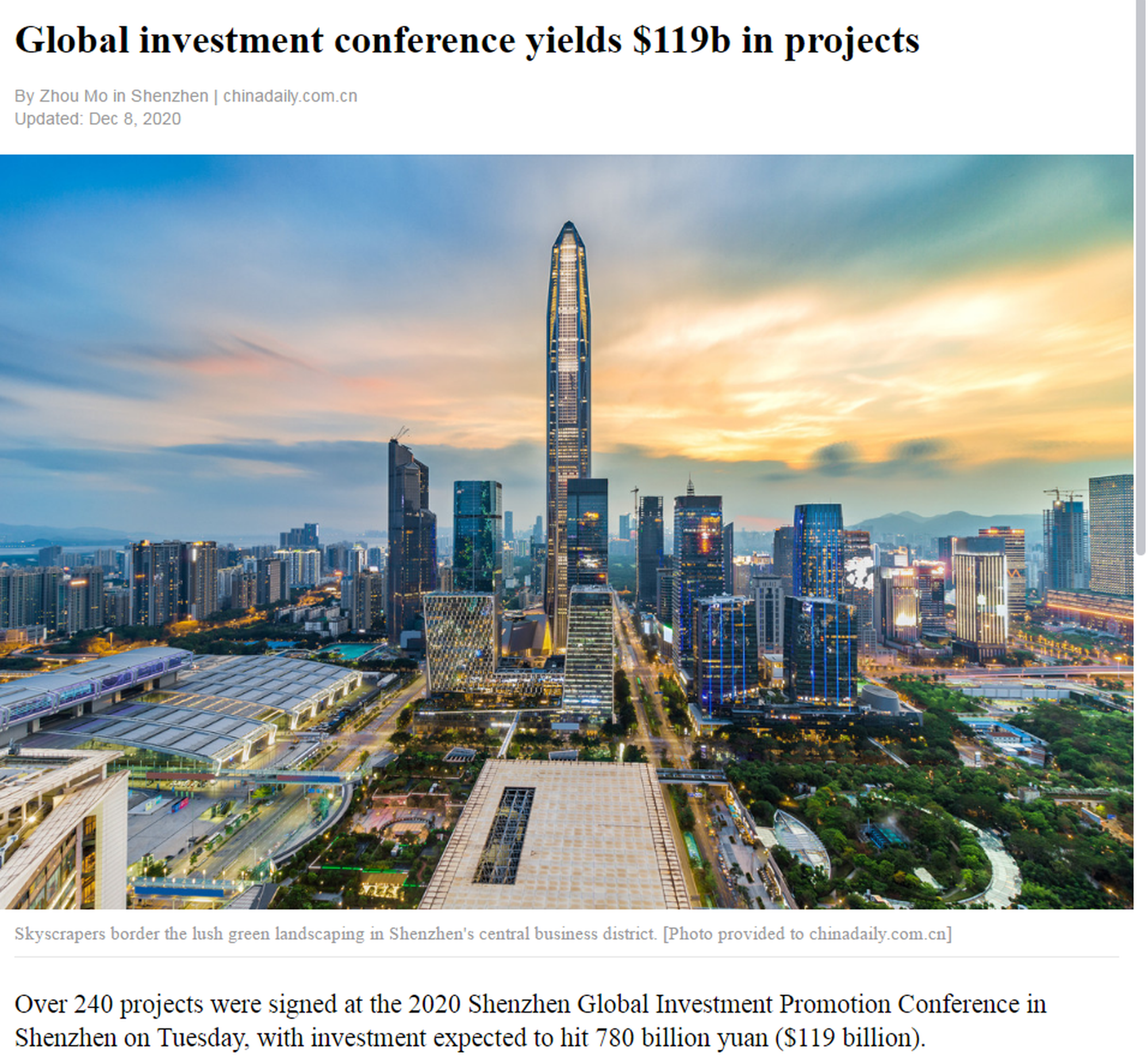 Global investment conference yields $119b in projects