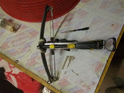 警方查获的用来发射毒针毒杀宠物狗的弓弩.