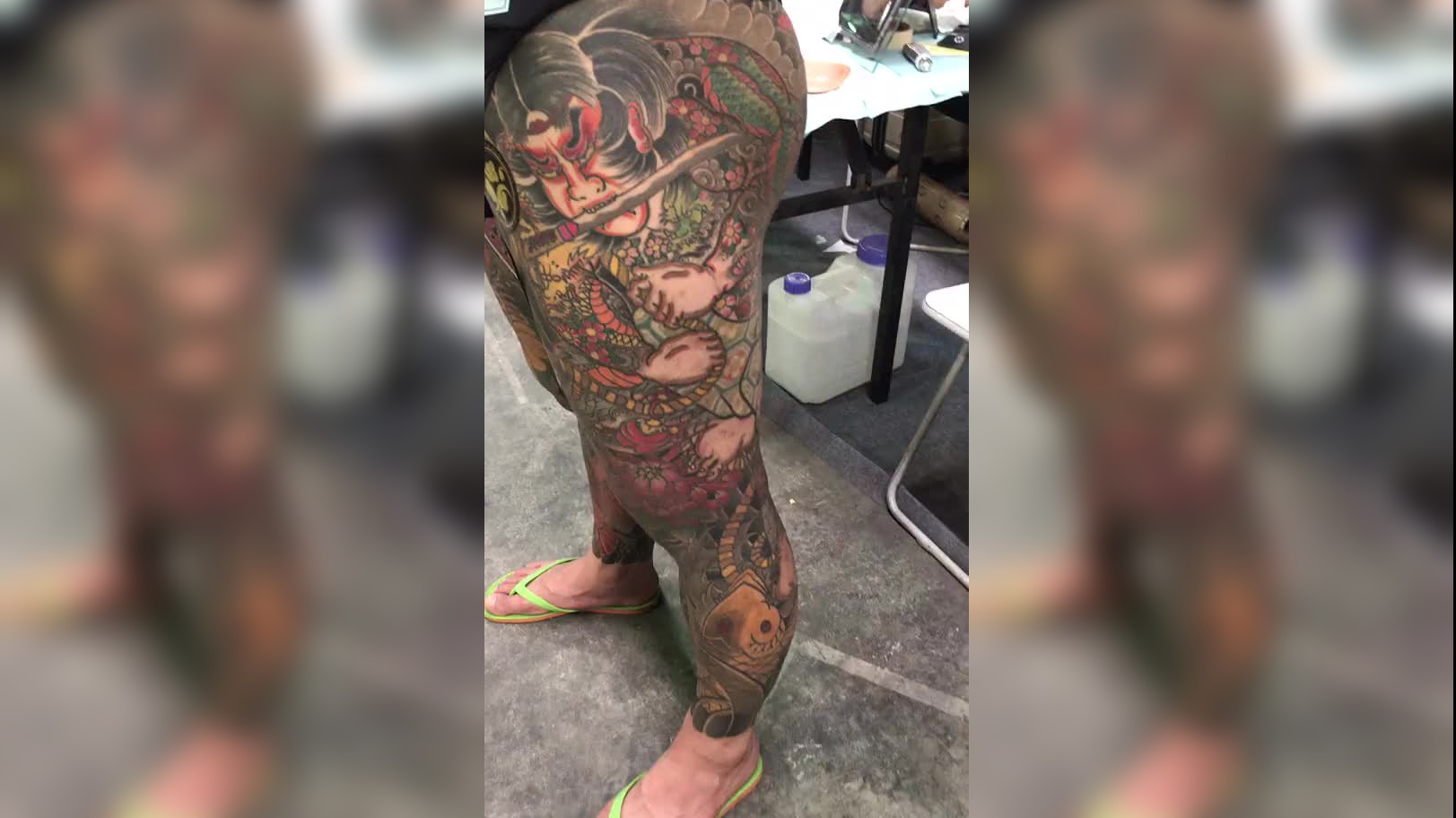 日本武士纹身全身上下都是纹身一点缝隙都没有