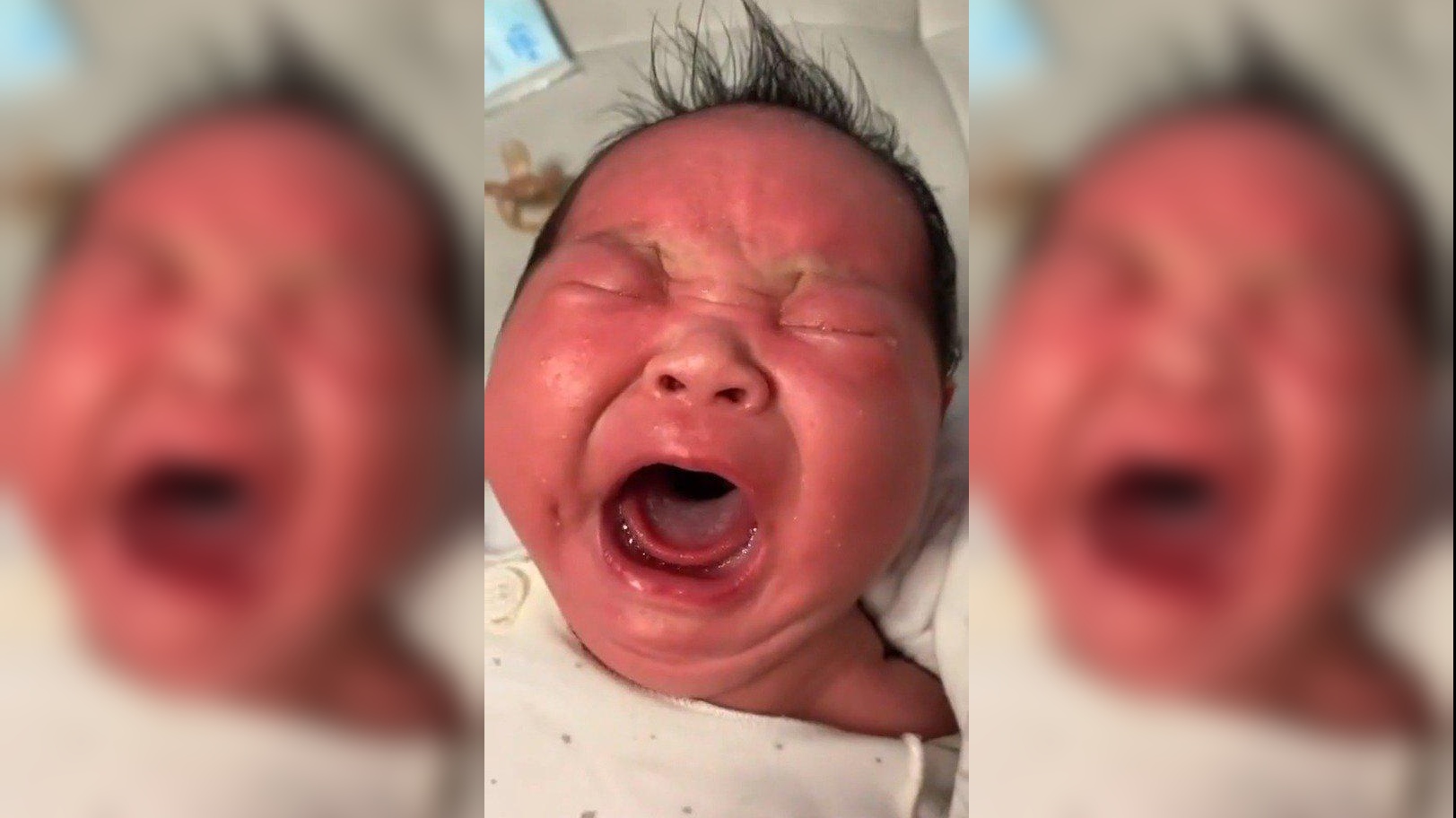 出生30分钟的宝宝哇哇大哭,几次不哭期待爸妈理睬,无望后哭更惨