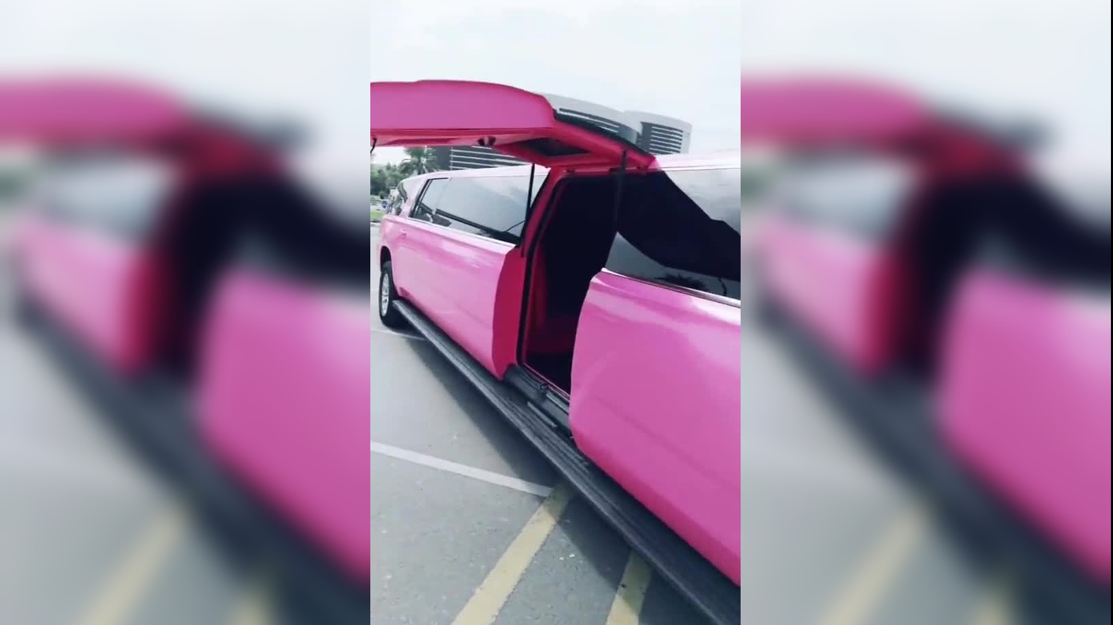 这辆霸道太可爱了,全车粉红,少女心瞬间爆棚!