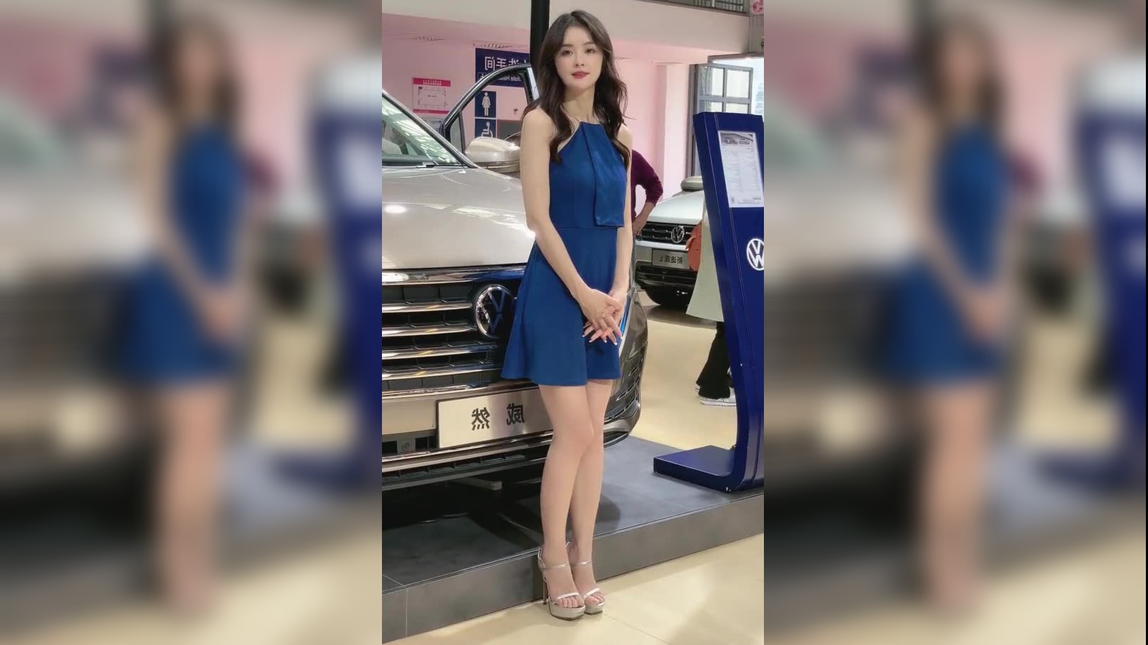 特斯拉女车主雇车模在车展现场维权_手机新浪网