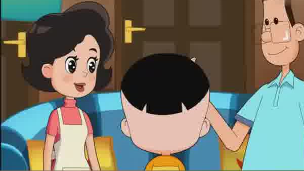 新大头儿子:大头儿子躲在沙发后面大哭起来,爸爸妈妈不明所以