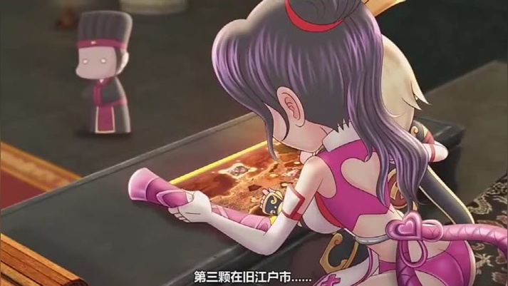 王者歪传,高渐离在下面表演,阿珂向秦王展示地图,看似一切顺利