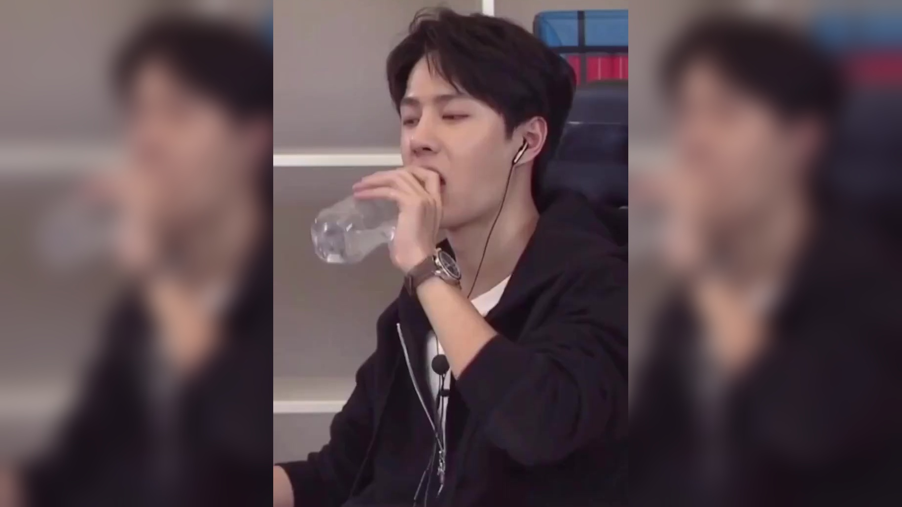 王一博"直播喝水"现场