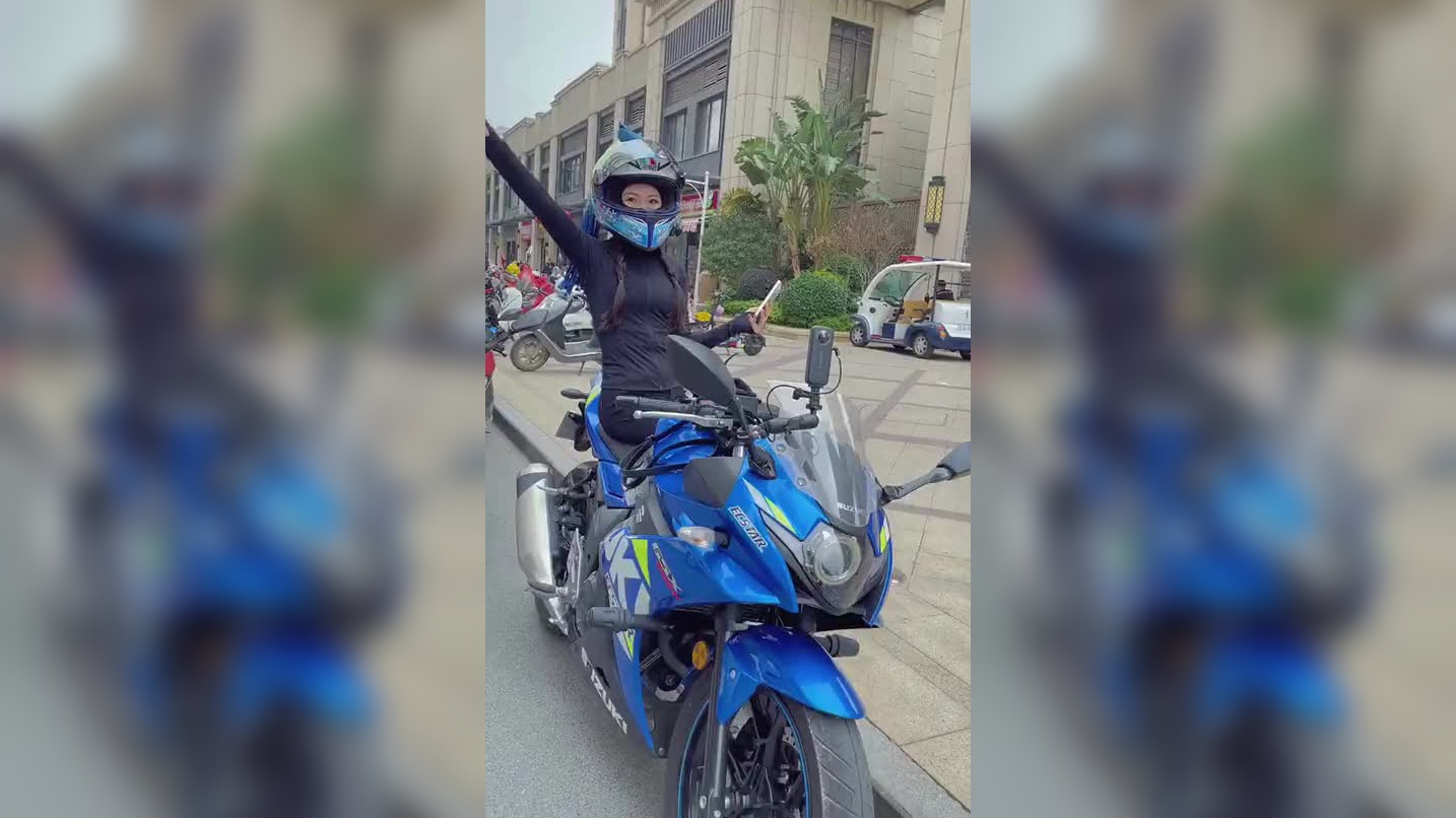 好霸气的美女指挥官,看完她的摩托车,不敢上前搭讪了!