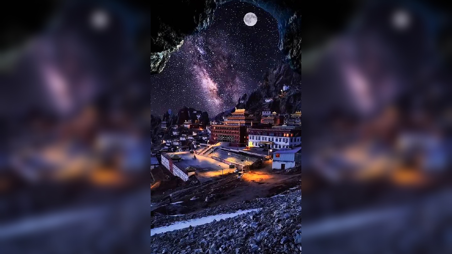 在海拔4800的孜珠寺,蛰伏了8个小时拍摄星空